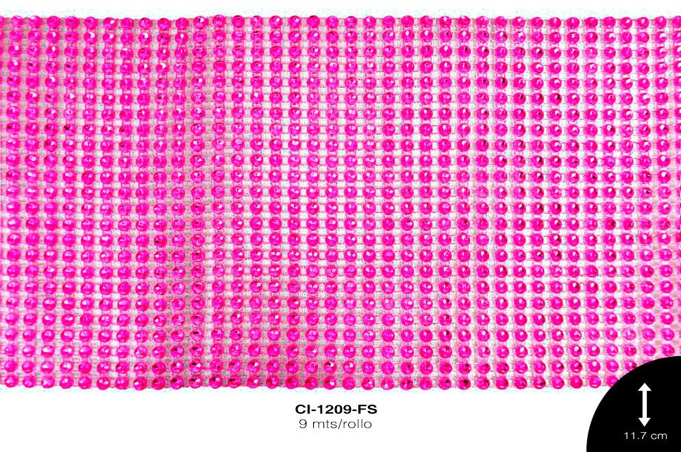 STRASS PLAST IMIT PIEDRA 11.5cm REF: 24X180 FUCSIA 9 m/pqt