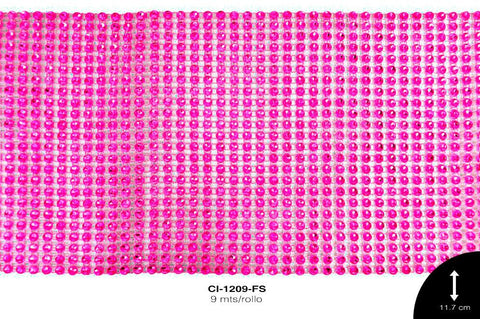 STRASS PLAST IMIT PIEDRA 11.5cm REF: 24X180 FUCSIA 9 m/pqt