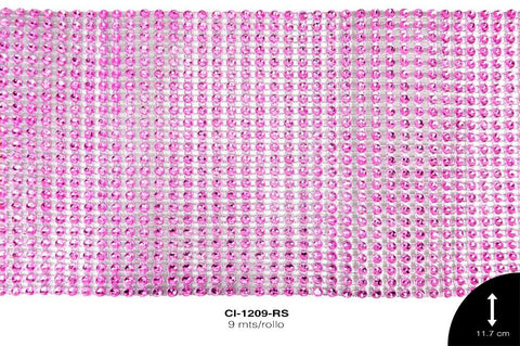 STRASS PLAST IMIT PIEDRA 11.5cm REF: 24X180 ROSA 9 m/pqt