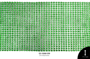 STRASS PLAST IMIT PIEDRA 11.5cm REF: 24X180 VERDE 9 m/pqt