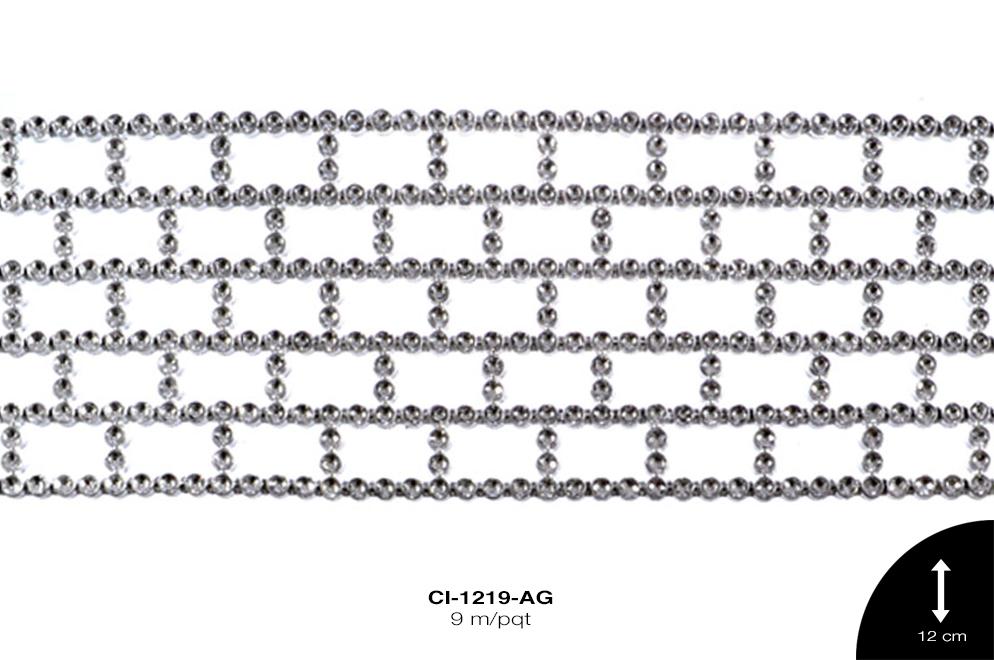 STRASS PLAST 24 L REF: 506(4X4) PLATA OLEOG 9 m/pqt