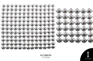 STRASS PLAST MEDIA BOLA 12L 9mm REF: 509 PLATA 9 m/pqt