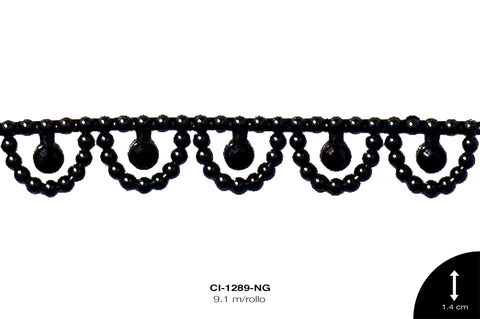 STRASS PLAST OLAN 14mm REF: A-31 NEGRO 9 m/pqt