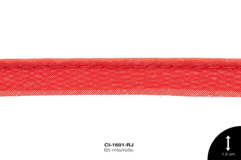 SESGO SATIN CON ALMA REF: 1.2  ROJO 65.5 m/rollo