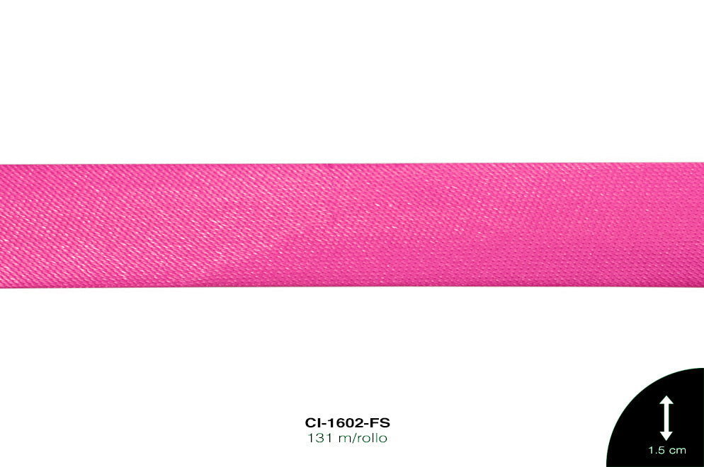 SESGO SATIN PLANO 14 mm REF: 0507 FUCSIA 131 m/rollo