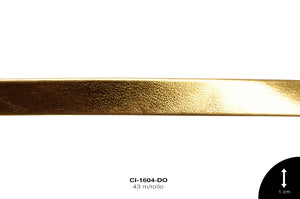 RIBETE IMIT CUERO MET 8mm REF: 0.8 DORADO 43 m/rollo