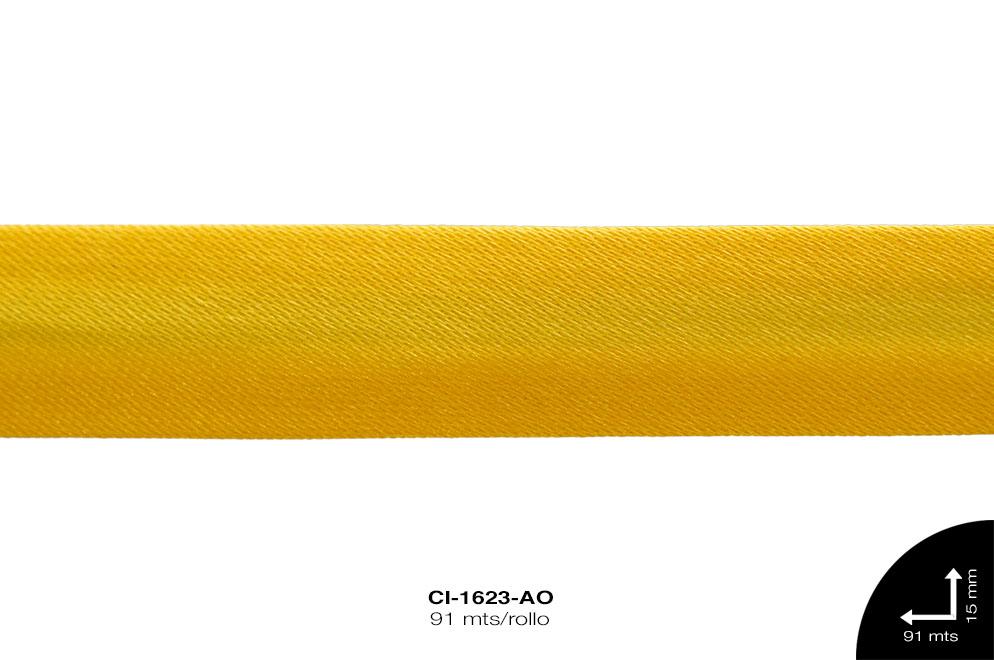 SESGO SATIN PLANO 15 mm REF: 320 AMARILLO 90 m/rollo