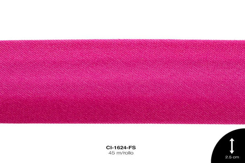 SESGO SATIN PLANO 25 mm REF: 322 FUCSIA 90 m/rollo