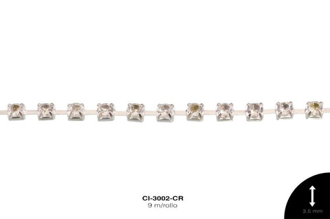 STRASS METALICO REF: 14SS 3.5 mm CRISTAL 9 m/rollo