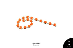 STRASS METALICO LATON PL 1L REF: 16SS 4mm NARANJA 9 m/rollo