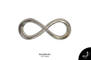 SEPARADOR METALICO INFINITO 30mm REF: #13 PLATA 25 u/pqt