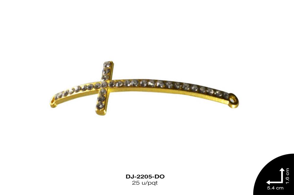 SEPARADOR METALICO PIEDRA CRUZ 54mm REF: #17 DORADO 25 u/pqt