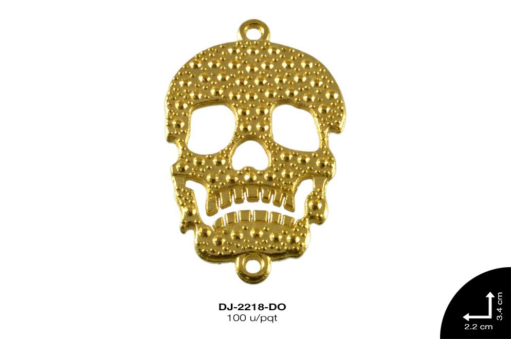 SEPARADOR METALICO CALAVERA 34mm REF: K1719 DORADO 100 u/pqt