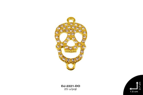 SEPARADOR METALICO PIEDRA CALAVERA 27mm REF: #7 DORADO 25 u/