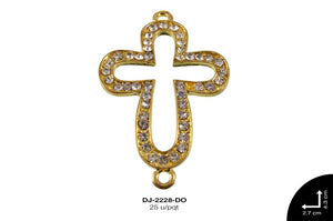 SEPARADOR METALICO PIEDRA CRUZ 43mm REF: #2 DORADO 25 u/pqt