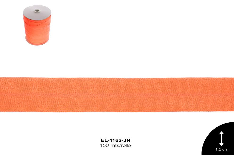 SESGO ELASTICO 15mm REF: 1.5 NARANJA NEON 150 MT/ROLLO