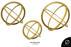 SET ANILLOS ESFERA 10", 12" Y 14" DORADO 3 u/pqt