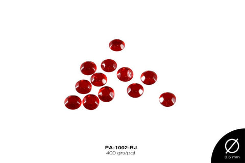 PIEDRA VIDRIO  REF: 12SS 3.5 mm ROJO 400 grs/pqt