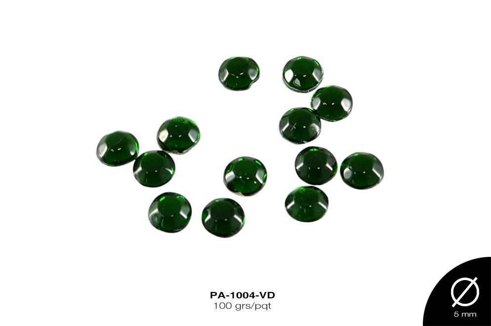 PIEDRA VIDRIO  REF: 20SS 5 mm VERDE 100 grs/pqt