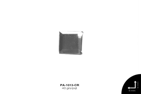 PIEDRA VIDRIO CUADRO 6X6mm REF: PG-40 CRISTAL 40 grs/pqt