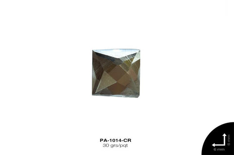 PIEDRA VIDRIO CUADRO 6X6mm REF: PE-50 CRISTAL 30 grs/pqt