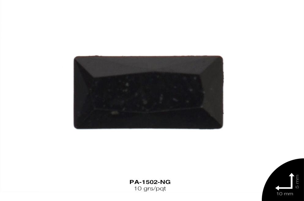 PIEDRA RESINA RECT REF: 5X10mm NEGRO 10 grs/pqt