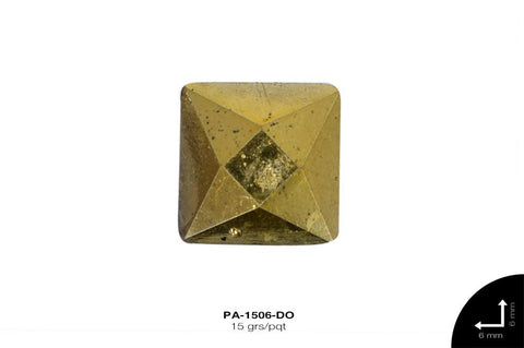 PIEDRA RESINA CUAD REF: 6X6mm DORADO 15 grs/pqt