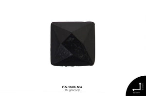 PIEDRA RESINA CUAD REF: 6X6mm NEGRO 15 grs/pqt