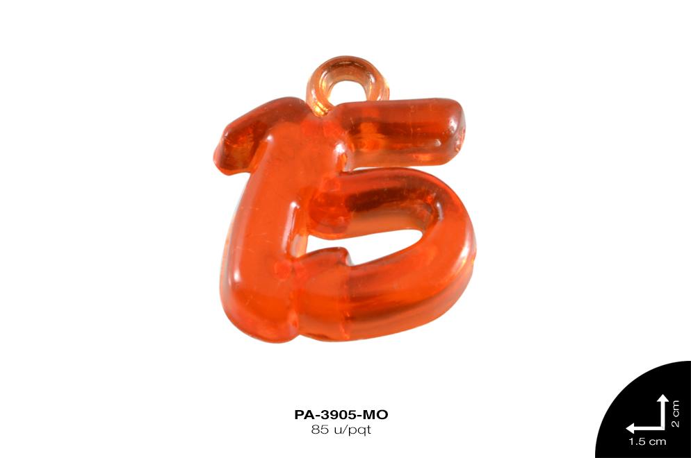 PIEDRA PLASTICA 15 20mm NARANJA 85 u/pqt(50g)