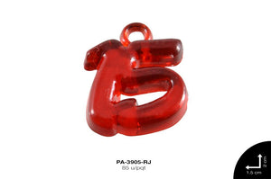 PIEDRA PLASTICA 15 20mm ROJO 85 u/pqt(50g)