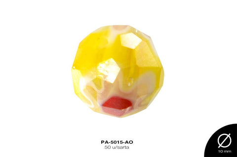 PIEDRA MURRINA FAC RED 10mm AMARILLO 50 u/sarta