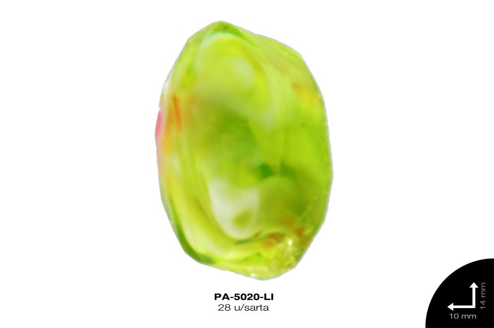 PIEDRA VIDRIO OVAL REF: 14X10mm  LIMON 28 u/sarta