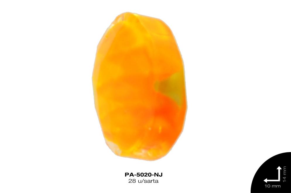 PIEDRA VIDRIO OVAL REF: 14X10mm  NARANJA 28 u/sarta