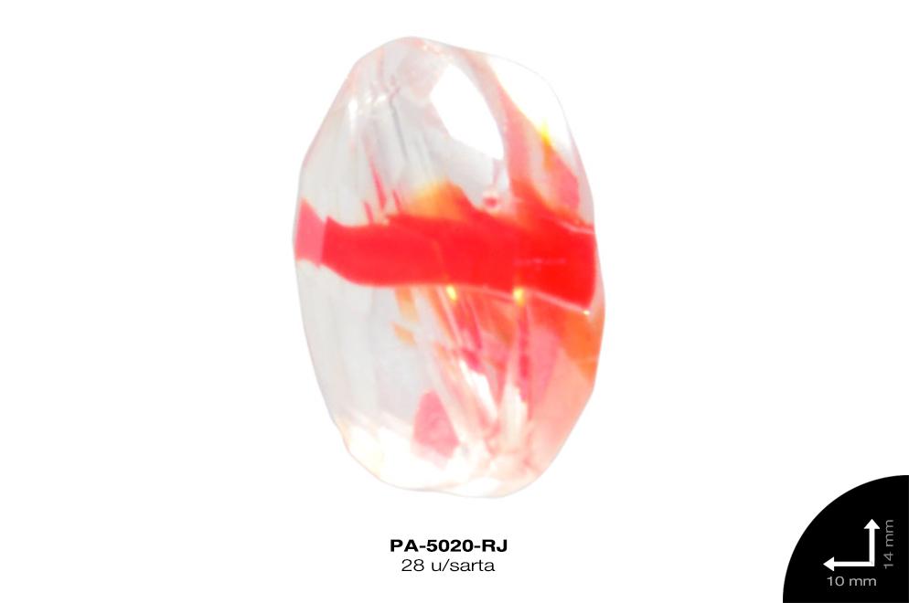 PIEDRA VIDRIO OVAL REF: 14X10mm  ROJO 28 u/sarta