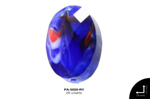 PIEDRA VIDRIO OVAL REF: 14X10mm  AZUL REY 28 u/sarta