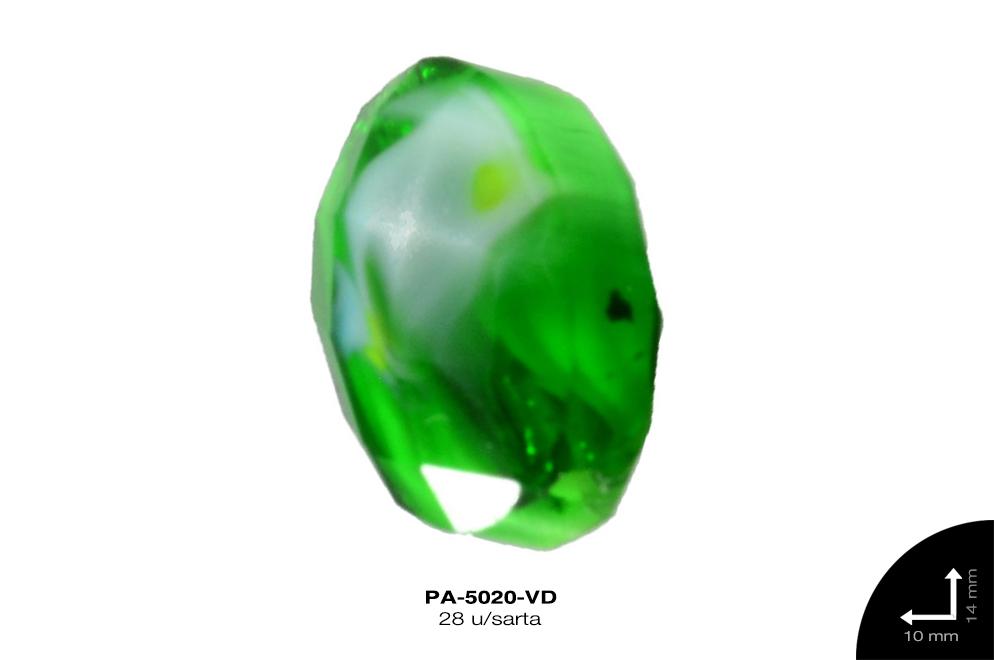 PIEDRA VIDRIO OVAL REF: 14X10mm  VERDE 28 u/sarta