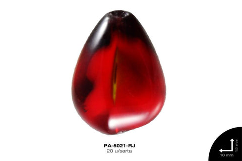 PIEDRA VIDRIO GOTA REF: 15X10mm  ROJO 20 u/sarta