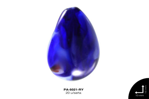 PIEDRA VIDRIO GOTA REF: 15X10mm  AZUL REY 20 u/sarta