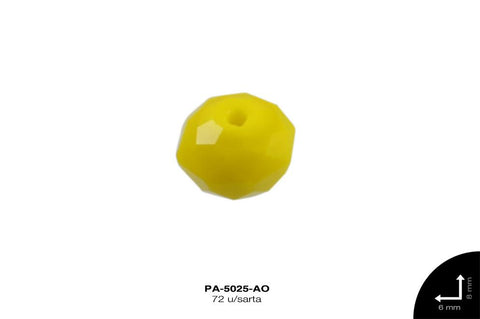 PIEDRA MURANO RONDELA MATE REF: 6X8mm AMARILLO 72 u/sarta