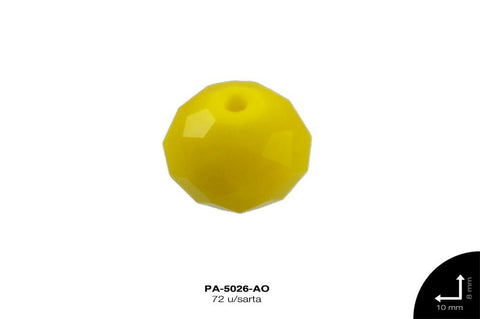 PIEDRA MURANO RONDELA MATE REF: 8X10mm AMARILLO 72 u/sarta