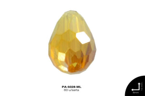 PIEDRA VIDRIO GOTA AB 8X12mm MIEL 60 u/sarta