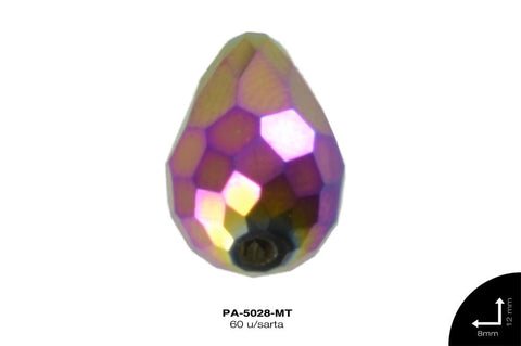 PIEDRA VIDRIO GOTA AB 8X12mm MULTICOLOR 60 u/sarta