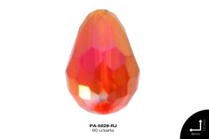 PIEDRA VIDRIO GOTA AB 8X12mm ROJO 60 u/sarta