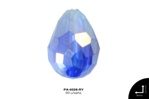 PIEDRA VIDRIO GOTA AB 8X12mm AZUL REY 60 u/sarta