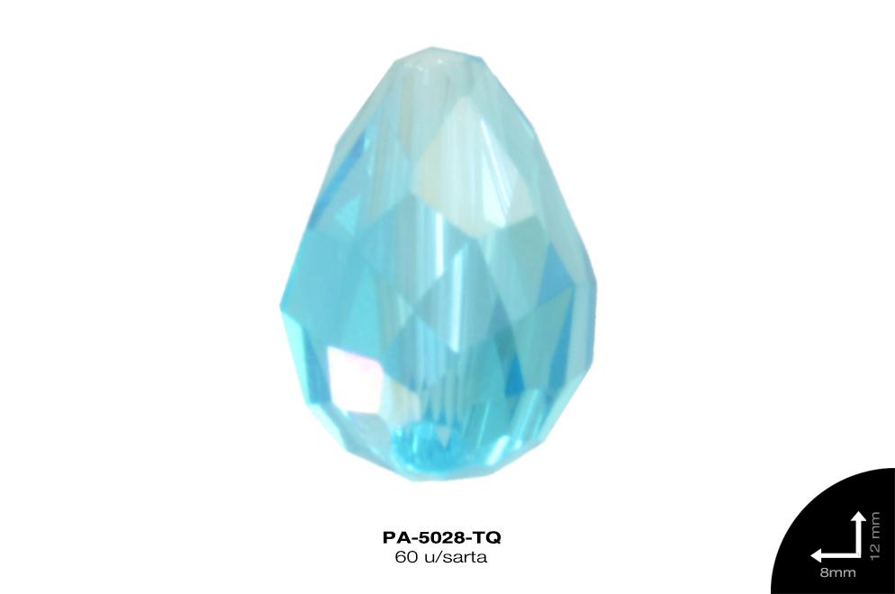 PIEDRA VIDRIO GOTA AB 8X12mm TURQUESA 60 u/sarta