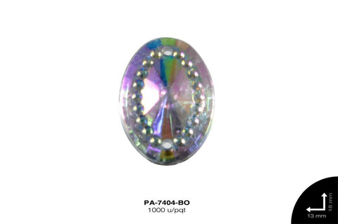 PIEDRA PLASTICA 2H OVAL REF: 18X13mm BOREAL 1000 u/pqt