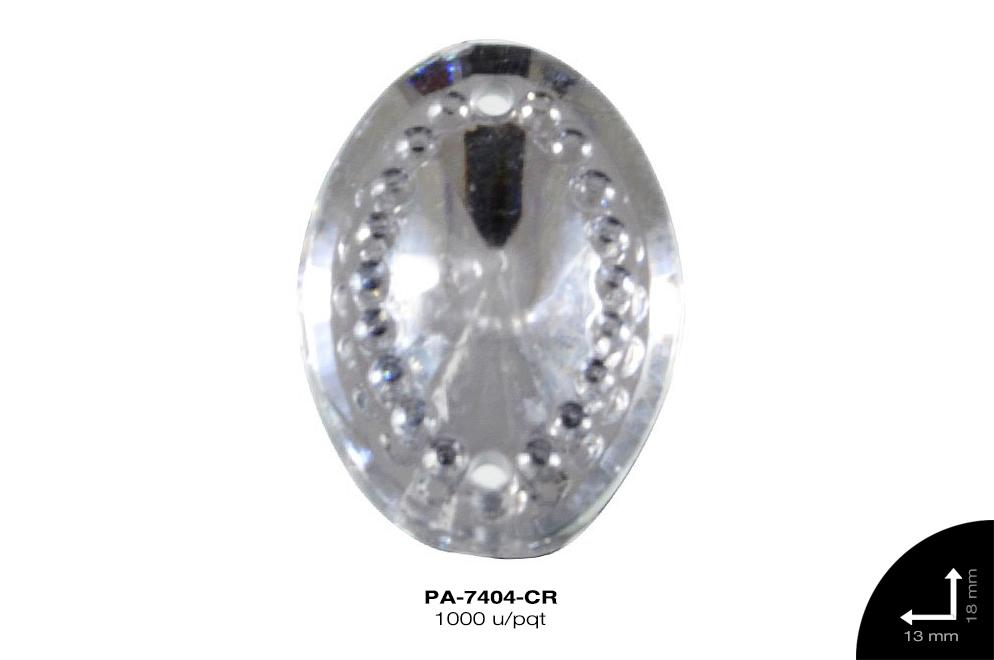 PIEDRA PLASTICA 2H OVAL REF: 18X13mm CRISTAL 1000 u/pqt