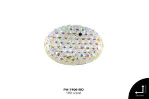 PIEDRA RESINA OVAL CORRUGADA 2H REF: 18X13mm BOREAL 100 u/pq