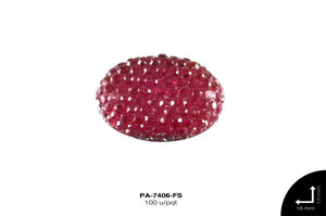 PIEDRA RESINA OVAL CORRUGADA 2H REF: 18X13mm FUCSIA 100 u/pq