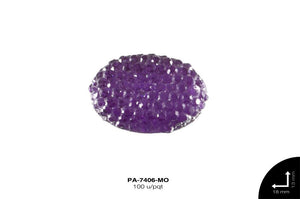 PIEDRA RESINA OVAL CORRUGADA 2H REF: 18X13mm MORADO 100 u/pq